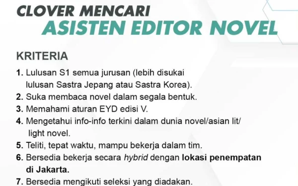 Thumbnail Berita - Penerbit Clover Membuka Lowongan Pekerjaan, Intip Posisi dan Kriterianya!