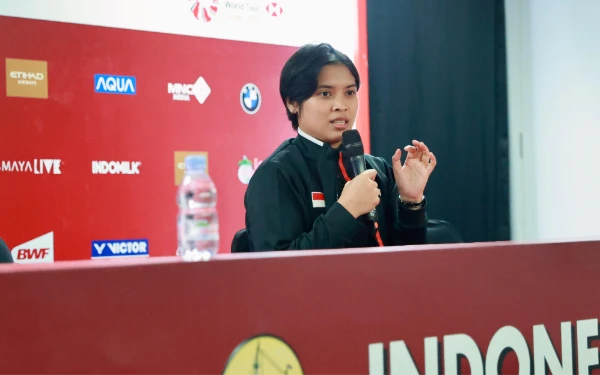 Foto Pebulutangkis tunggal putri Indonesia Gregoria Mariska Tunjung di Istora Senayan, 4 Juni 2025. (Foto: PP PBSI)
