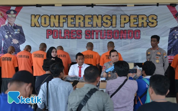 Thumbnail Berita - Polres Situbondo Ungkap Kasus Curanmor, Amankan 9 Tersangka  dan Sita 7 Sepeda Motor
