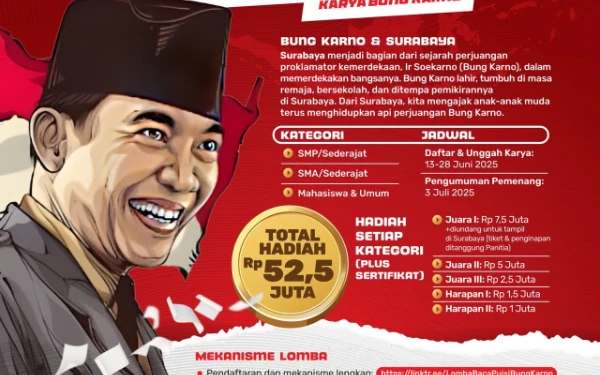 Thumbnail Berita - Peringati Bulan Bung Karno, Pemkot Surabaya Gelar Lomba Baca Puisi Berhadiah Puluhan Juta Rupiah