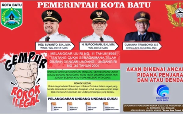 Foto Sosialisasi Gempur Rokok Ilegal Kota Malang. (Desain Ketik)
