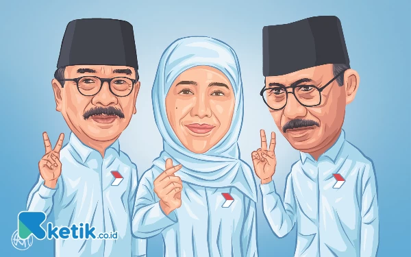 Thumbnail Berita - Trio Gubernur Imam Utomo, Pakde Karwo, dan Khofifah Telak Menangkan Prabowo-Gibran hingga 66 persen di Jawa Timur