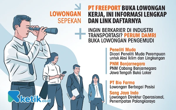 Thumbnail 6 Lowongan Kerja Sepekan: PT Freeport hingga Bio Farma