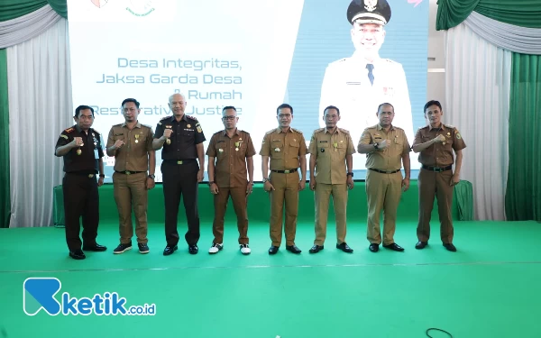 Foto Bupati Bandung Dadang Supriatna saat pencanangan Desa Berintegritas, Jaksa Garda Desa dan Rumah Restorative Justice di GOR Desa Lengkong Kec Bojongsoang, Senin (12/6/23). (Foto: Diskominfo)