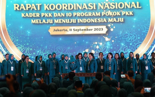 Foto Suasana Pembukaan Rapat Koordinasi Nasional Kader PKK 2023 yang digelar di Jakarta