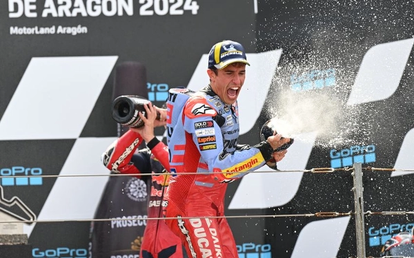 Marquez Tercepat di MotoGP Aragon, Tempel Ketat Bagnaia di Klasemen