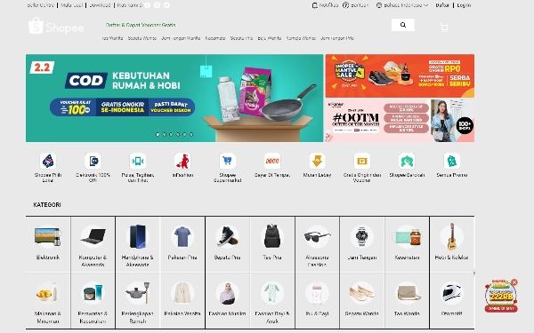 Foto Tampilan Shopee. (Foto : Tangkapan Layar Shopee)