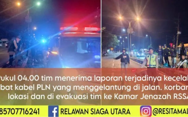 Thumbnail Berita - Pemotor Tewas Terjerat Kabel Listrik Melintang di Dekat Exit Tol Lawang Kabupaten Malang